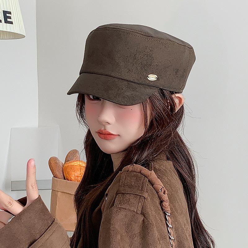 New Japanese Retro Simple Versatile Equestrian Hat Suede Flat Hat for Women Early Autumn Painter Hat Newsboy Hat for Women