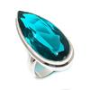 Indicolite Tourmaline Gemstone Handmade 925 Sterling Silver Ring Size 8 Q3H04