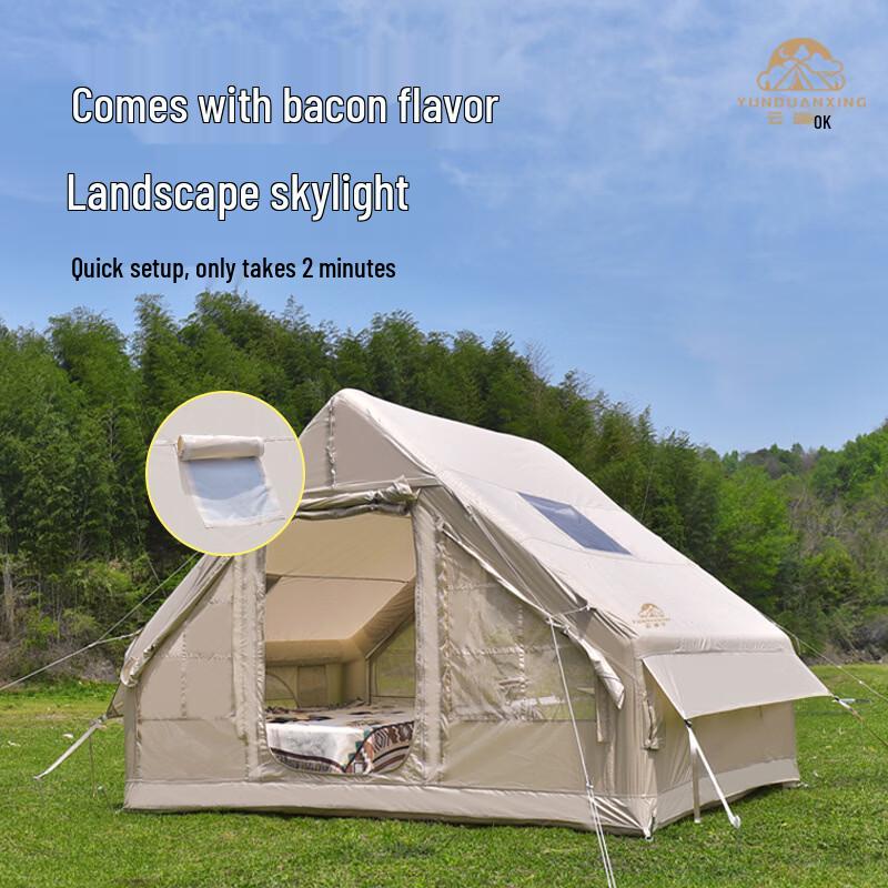 ZISIZ Inflatable Outdoor Tent with Skylight & Chimney Port