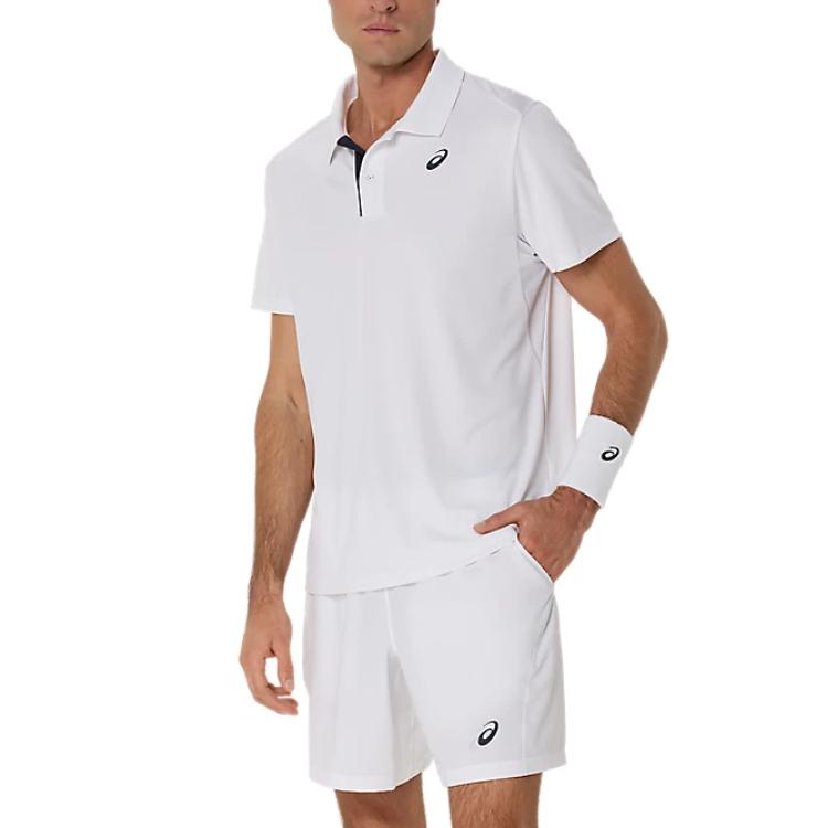Asics Polo Shirts Men's White Polo Collar Moderate 2041A340-100