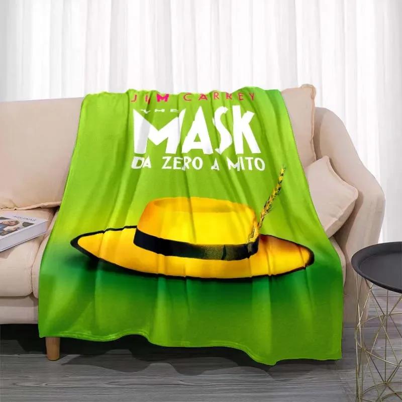 3D MASK Cartoon Blanket Jim Carrey Pattern Bedroom Living Room Home Decoration Picnic Blanket Children's Room Blankets for Beds