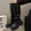 Fashion Vintage Women Knee High Boots Autumn Winter Ladies Causal Thick Heel Knight Long Botas Zapatos De Mujer