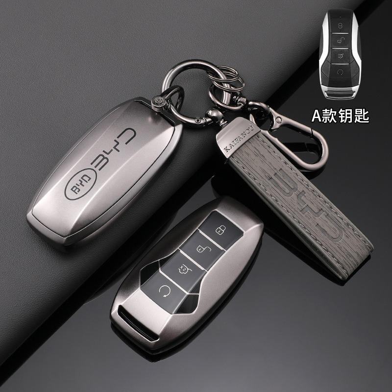 For BYD Song Plus Atto 3 Han EV Tang DM Qin Seal Dolphin Accessories Silver TPU Car Flip Remote Key Case Cover Holder Shell Fob