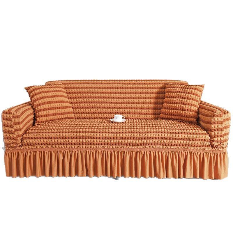 Skirt Seersucker Sofa Cover All Inclusive Non Slip High End Sofa Cushion Four Season Universal Sofa Cover