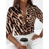 New Leopard Print Pattern Long Sleeve Shirt For Womens Loose Casual Shirt Top Personalized Street Trend Style Ladies Blouse