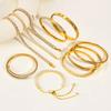 Luxury Shiny Cubic Zircon Stainless Steel Bracelet for Women, Waterproof Tennis Chain Openable Bangle, Fashion Elegant Jewelry