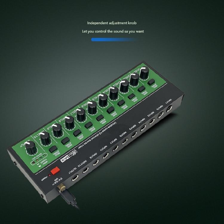 Dynamic 10Input Sound Mixer Mixing Consoles with Quality Sound for Professional Recording Studios Stereo Mixer
