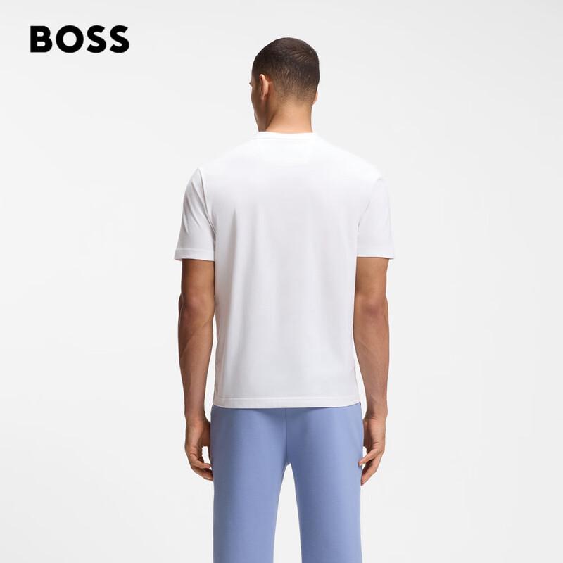 BOSS Men's 2026 Summer Tennis Motif Cotton Jersey T-Shirt