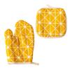 Pot Holder And Glove Set Heat Resistant Anti-scald Cooking Gloves Thick Cotton Oven Mitts Nordic Style Kitchen Safety