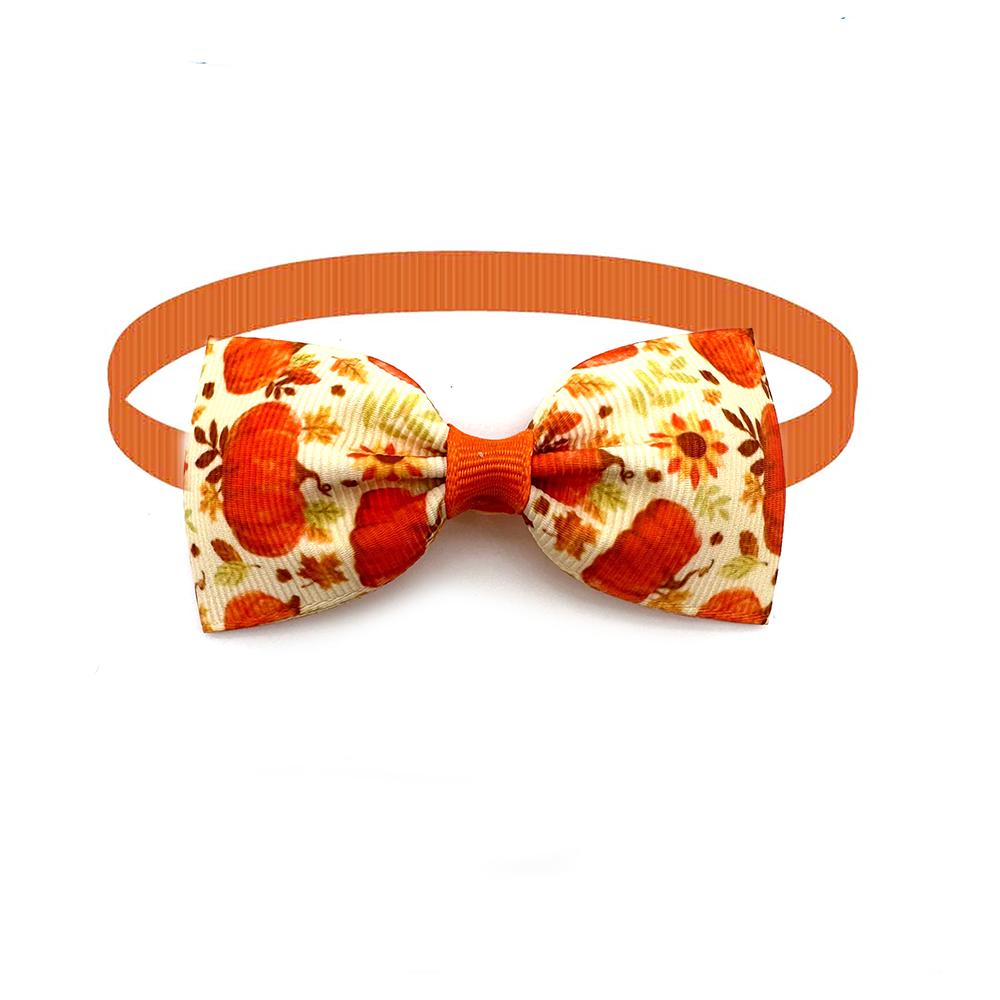 50/100pcs Dog Bow Tie Fall Style Dog Bowties Necktie Collar Thanksgiving Pet Supplies Pet Grooming Accessories for Small Dog Cat