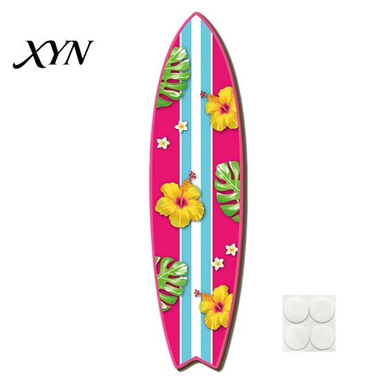 Wooden Surfboard Sign Hawaiian Wall Art, Tropical Beach Decor Sign, Summer Aloha Theme Hanging Plaque Durable for Living Room Kids Room, Coastal Ocean