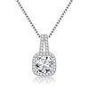 Korean Fashion Zircon Square Diamond Pendant Women's Necklace - Simple Sweet Collarbone Chain