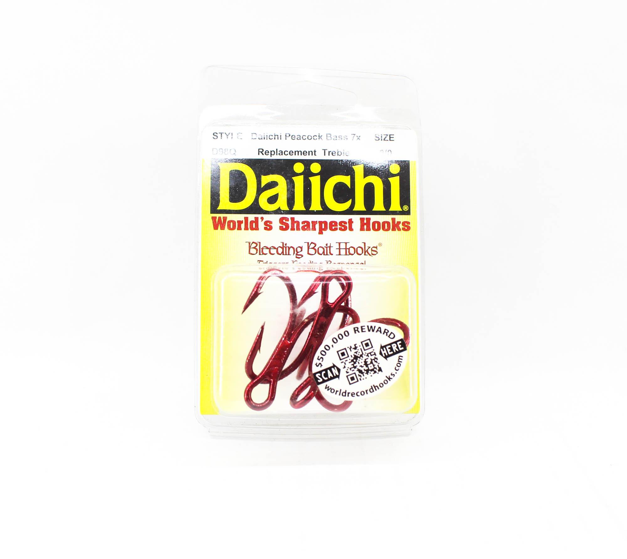 

Распродажа Тройные крючки Daiichi D98Q 7X Peacock Bass, размер 3/0 (8037)