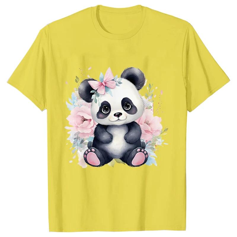 Cute Panda Printed TShirt Unisex Summer Short Sleeve Y2k Tops Fashion Hip Hop Tee Clothes Breathable Comfortable Casual T Shirt