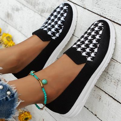 2024 Mesh Breathable Women's Flats Stretch Knitted Loafers Shallow Moccasin Flats Shoes Women Sneakers Cozy Slip On Female Shoes