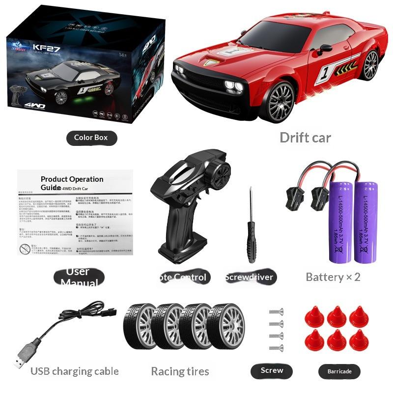 Kf27Professional High-Speed Drifting Rc Four-Wheel Drive Race Car Young Boys Plaything With Lighting Stunt Tail Wagon Remote Control Vehicle