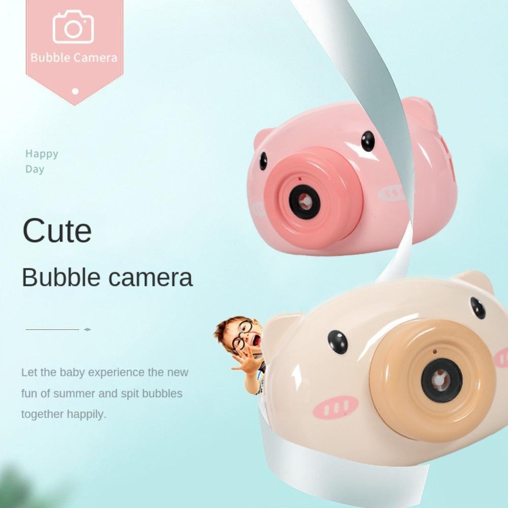 Zabawna Wytrzymała Dziecięca Maszynka do Baniek Kreskówkowa Automatyczna Wytwornica Baniek Mydlanych Kształt Aparatu Świnia Kreskówkowy Dmuchacz Baniek Na Zewnątrz