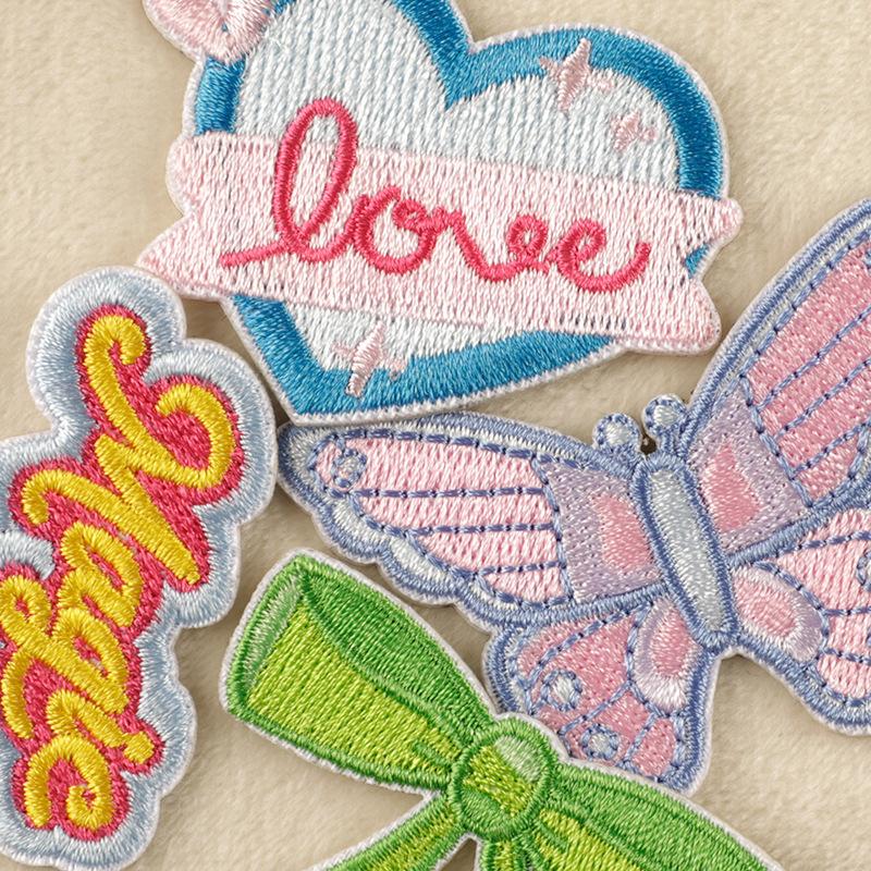 Embroidery Label Embroidery Sticker Original Little Girl Bow Clothing Accessories Adhesive Patch Hand Account Shoe Emblem Cloth Sticker