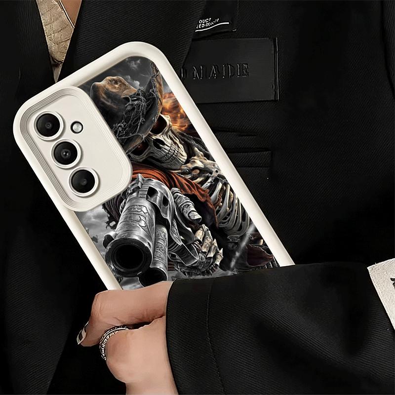 Handyhülle für Samsung Galaxy A17 A16 A15 A14 A13 Sensenmann Totenkopf Skelett Pistole A56 A36 A26 A55 A35 A25 A54 A34 A24 A53 A33 A23 A07