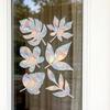 3 Sheets Rainbow Leaf Window Clings Prism Static PVC Window Decals for Bird Strike Prevention Reusable Window Sticker for Glass Doors Windows