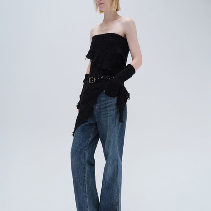 DIAGONAL APPLIQUE HAND WARMER (black)