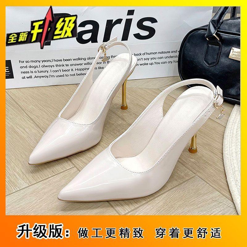 

2025 лето новая обувь маленький тонкий каблук высокий каблук французский темперамент светская львица с юбкой сумка голова сандалии женские 40