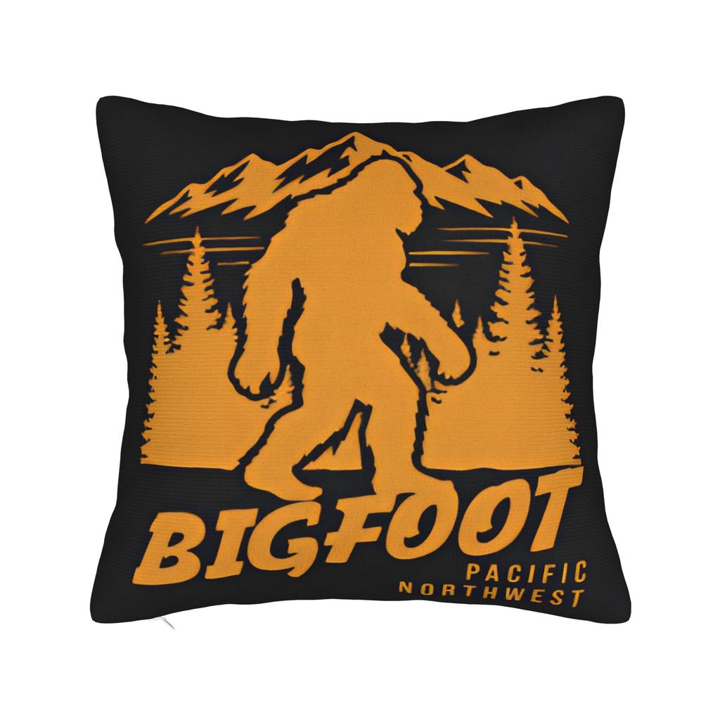 Bigfoot Hiking Illustration Printed Pillow Case Square Pillow Cover For Sofa Car Home Decor Vintage Pillowcases