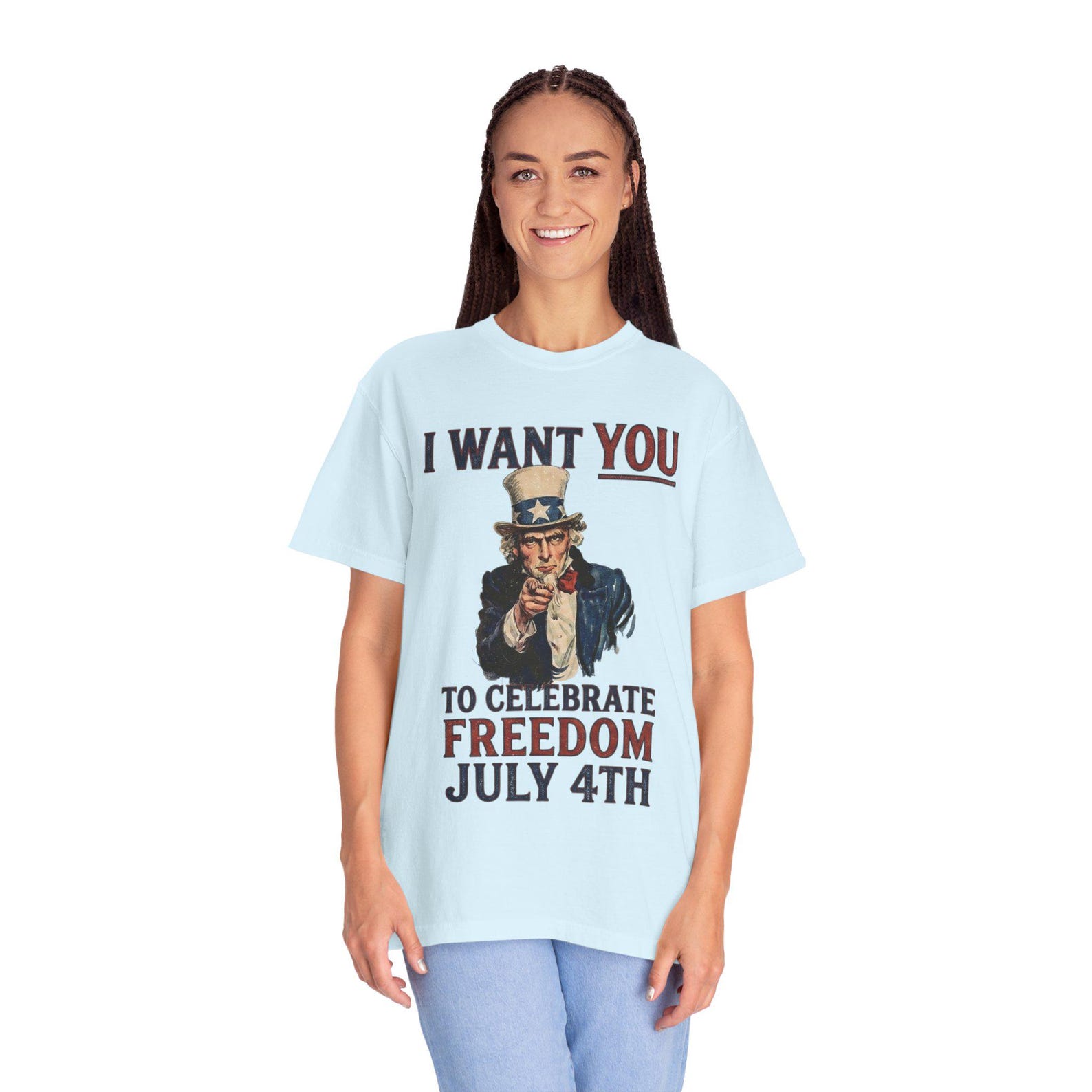 I Want You Uncle Sam July 4th Freedom T-Shirt | Patriotic Fourth of July Tee S