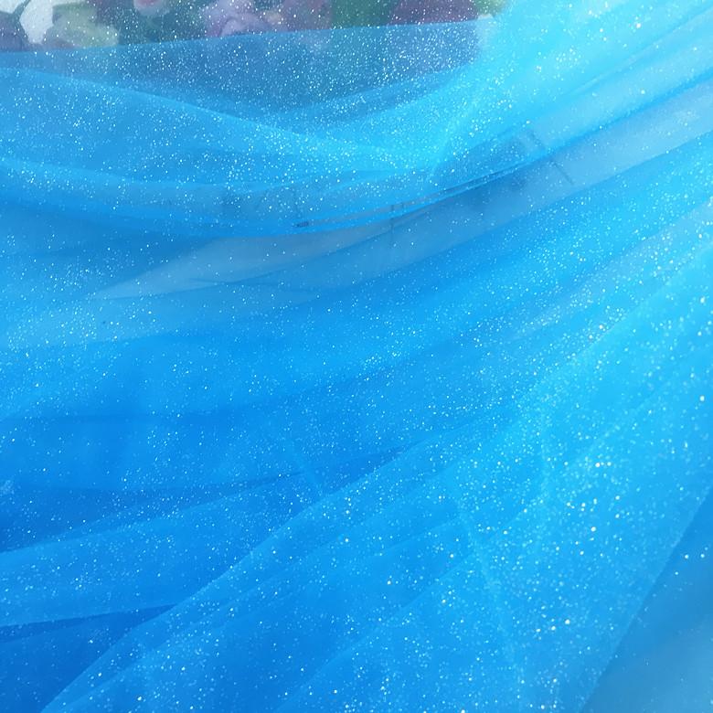 Glitter Mesh Tulle Fabric By The Meter for Clothing Wedding Dress Shirt Veil Background DIY Sewing Decoration Cloth Blue Pink