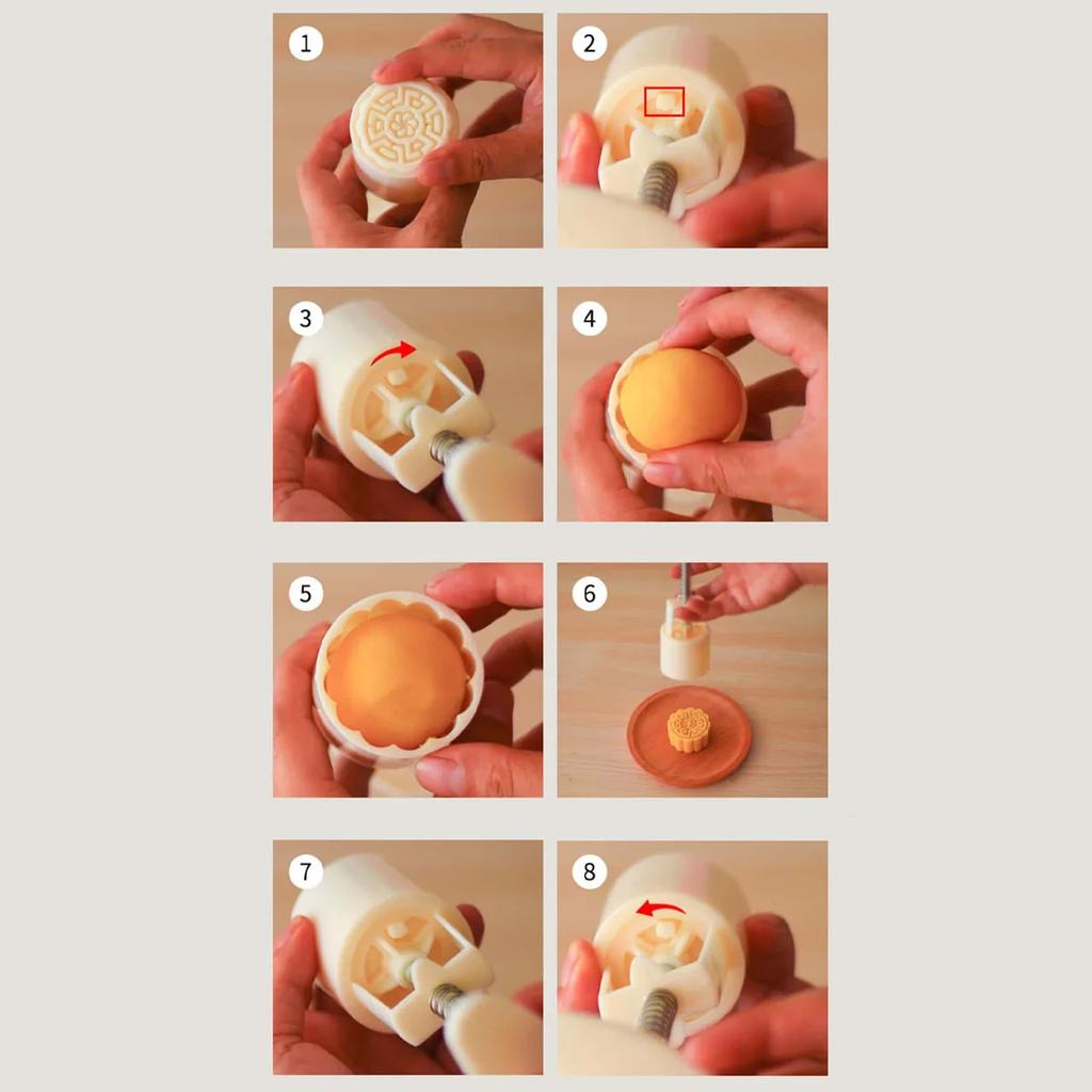 7pcs-Mooncake Mold Mid-Autumn Festival Hand-Pressure Flower Moon Cake Mould DIY Hand Mooncake Pressure Fondant Decoration Tools