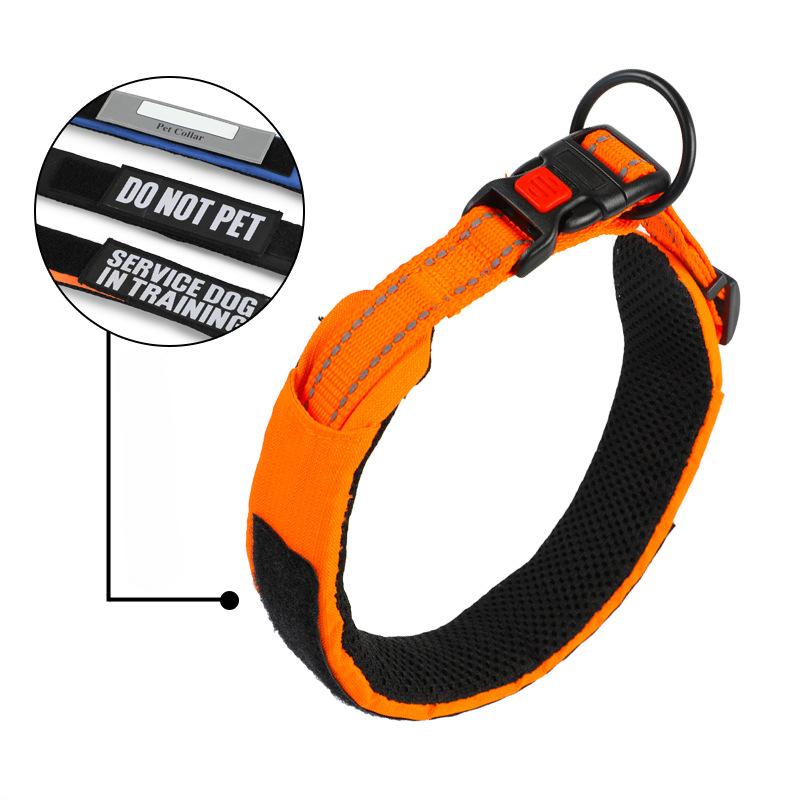 

Застежка-липучка Ошейник для питомца собаки Поводок для собаки Светоотражающая сетчатая ткань Дышащий Удобный Ошейник для питомца собаки M（36-48cm）