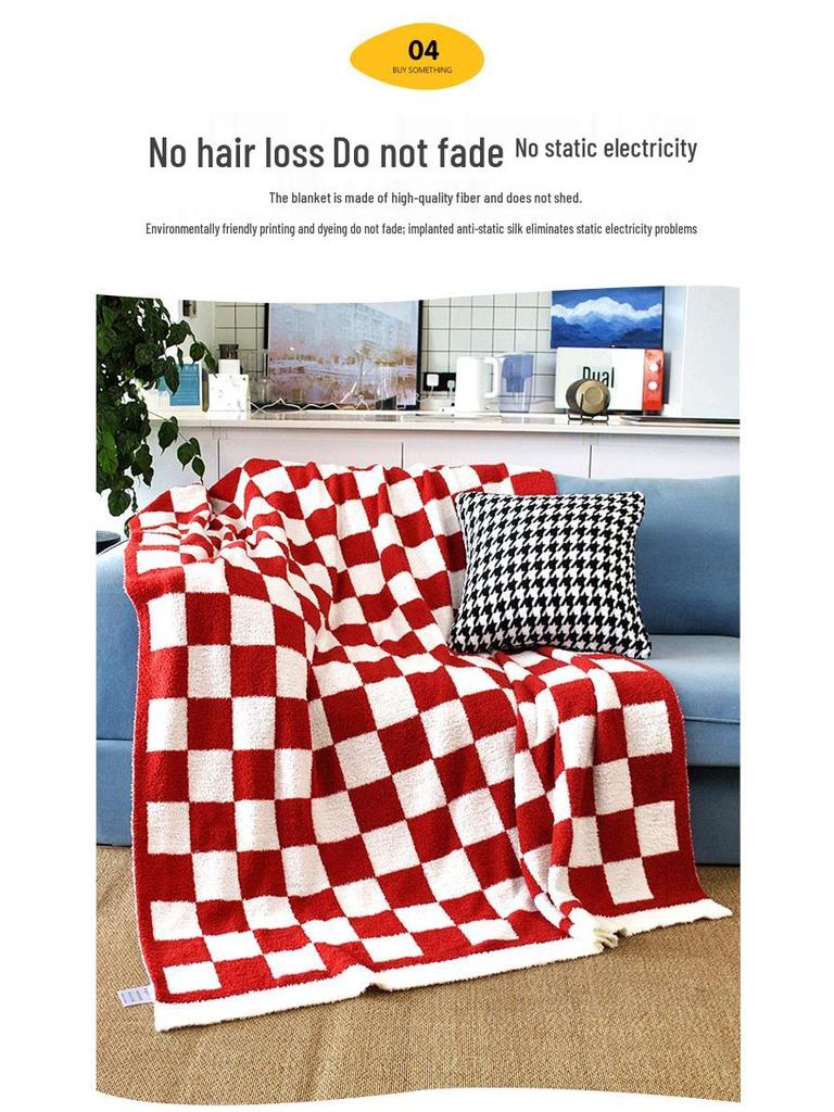 Luxury Checkerboard Velvet Sofa Blanket - Autumn/Winter Edition