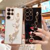 INS Applies To Samsung S25ULTRA Electroplated Love Mobile Phone Case A16 Bracelet A55 Anti-drop S24 Simple Protective Case