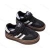 Children Casual Sneakers Boys Girls Lace Up Soft Bottom Hook and Loop Sports Shoes Kids Non-slip Breath Student Skateboard Shoes