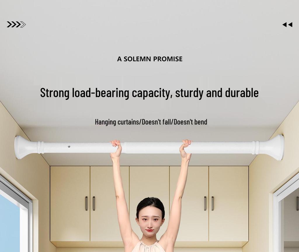 Römische Bohrfreie Teleskop-Gardinen- & Wäschetrocknungsstange mit Einzelhalterung