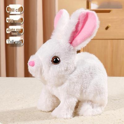 Plush Electric Toy Rabbit - Cute, Walking, Talking Simulated Pet Doll for Kids
