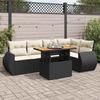 VidaXL Garden Lounge Set 6 Pcs with Cushions Black Wicker 3327262