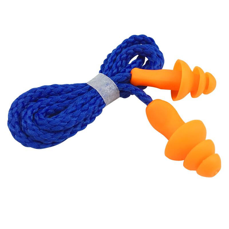 CNMF 897 Industrial Noise-Cancelling Silicone Earplugs with Cord
