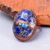 Ovaler Natürlicher Lapislazuli Kupfer Elektrogeformter Versprechen Neuer Ewigkeitsring Schmuck V-54