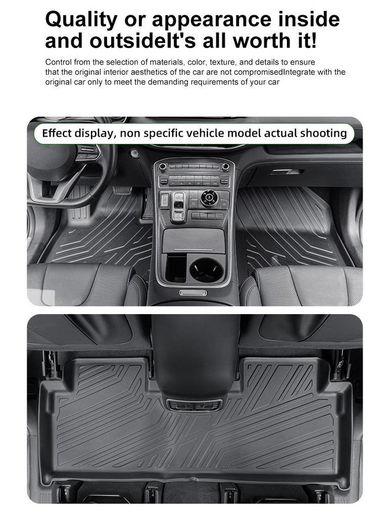 Eco-Friendly TPE Floor Mats for Mitsubishi Mirage Models 2011-2023, Including Trunk Mat