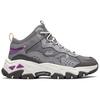 Skechers Outdoor Fashion Versatile Thick Sole Breathable Height Increasing Rebound Mid-Top Casual Shoes Women casual shoes Gray Purple 180133-PRMT