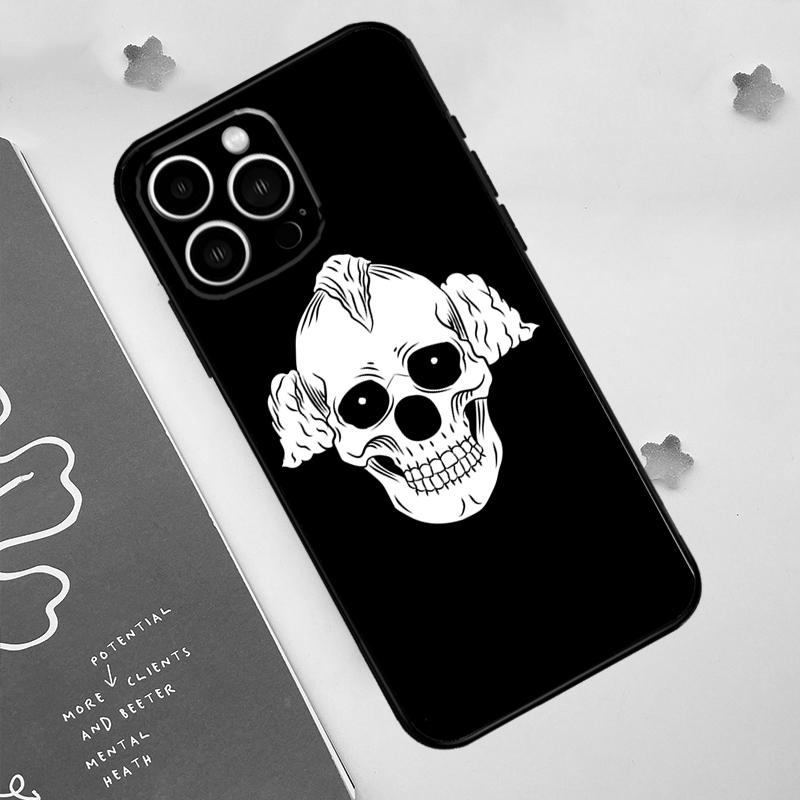 Death Skull Bones Clown Circus Phone Case For iPhone 17 Pro Max 14 11 15 16 Pro Max 13 12 Mini 16 Plus 16e 17 Air Funda
