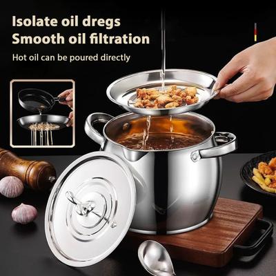 Speckfettbehälter Edelstahl Ölkanne mit Filter und Deckel Doppelgriff Schmalztopf Küchenöl Aufbewahrungsglas