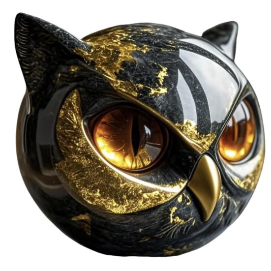 

Сова Каменная Скульптура Имитация Мрамора Голова Совы Статуя Ручной Работы Целебный Камень Фигурка Совы с Янтарными Глазами Подарок для Любителей Сов Женщин Мужчин C