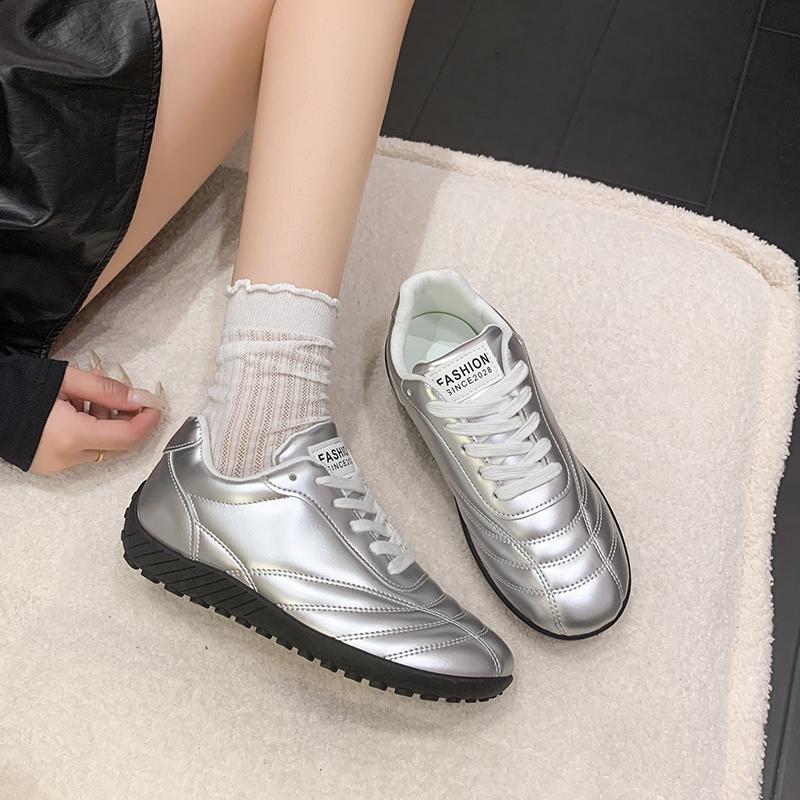 

Thin Bottom Lightweight Fall New Colorblock Versatile Lace-Up Sneakers for Women 35