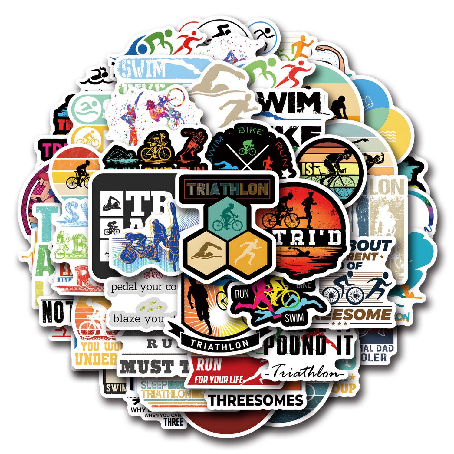 

55 New Ironman Triathlon Graffiti Stickers Decorative Suitcase Scooter Stickers