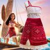 Moana Cosplay Dress For Girls With Fluorescent Fabric Kids Princess Costume For Birthday Gift