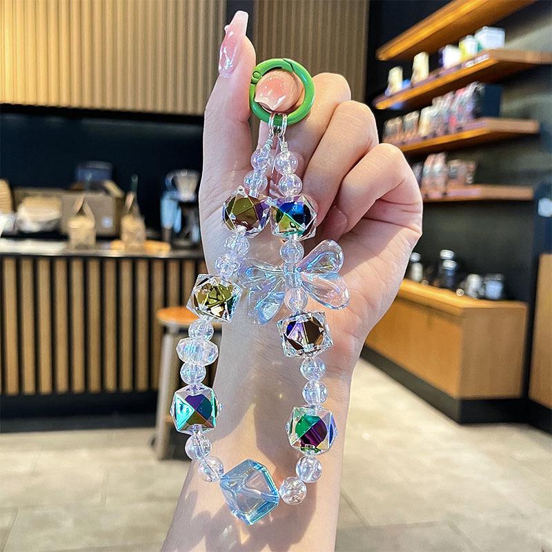 Изысканный полупрозрачный шнурок для телефона с узлом-бабочкой и брелок