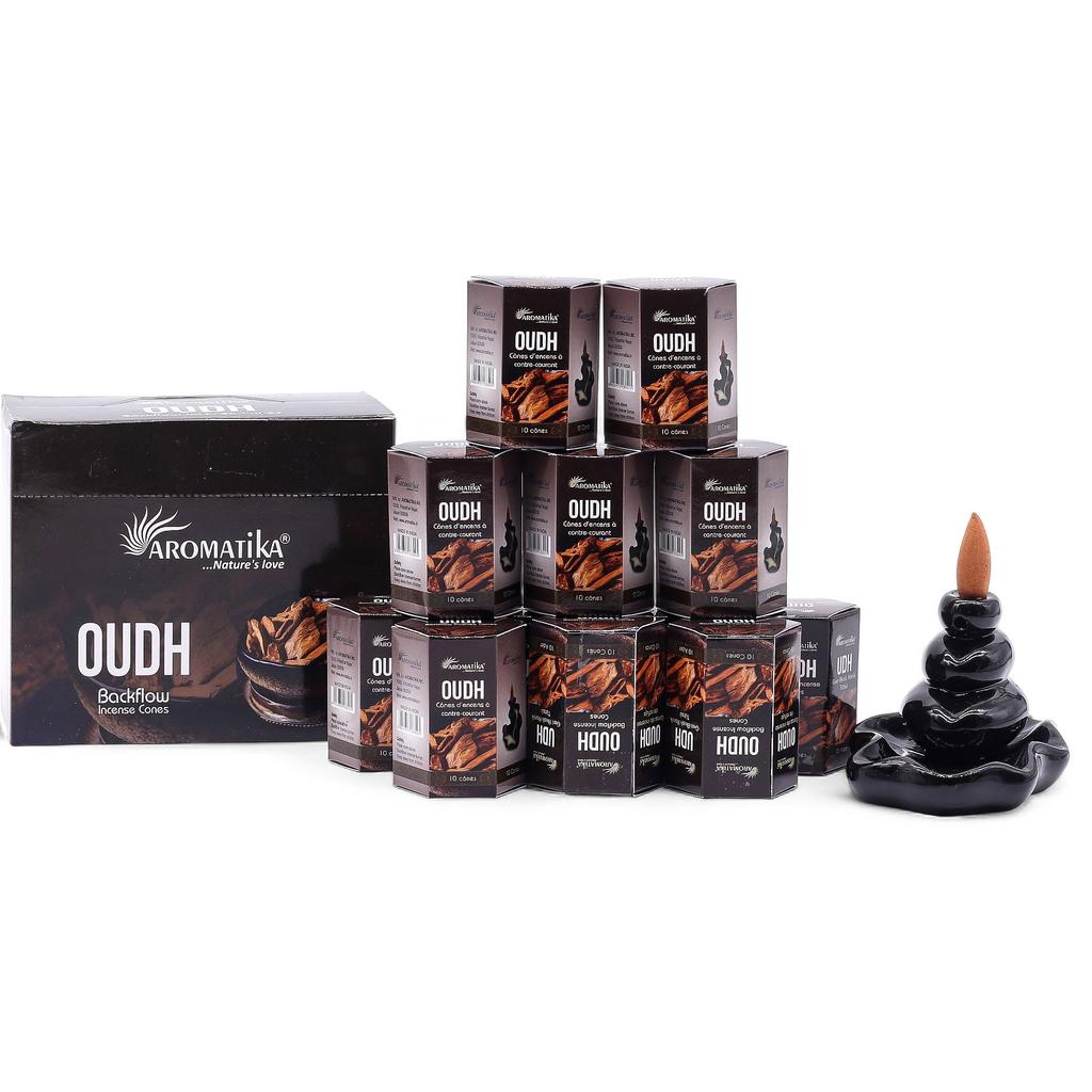 7x Oudh Masala Backflow Incense Cones Pack of 10