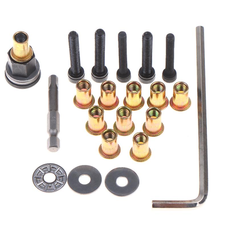 Rivet Nut Tool Kit with Mandrel M3 M4 M5 M6 M8 M10 M12 Threaded Insert Nutsert Set Assorted Sizes for Furniture Fixing Plumbing